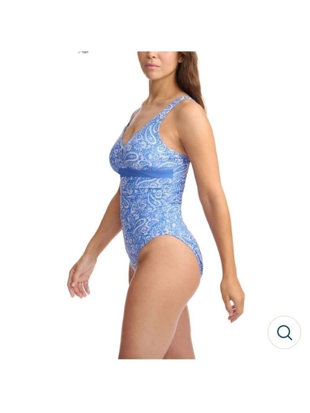 Lole blue white paisley print one piece swimsuit NEW with tags Size 16